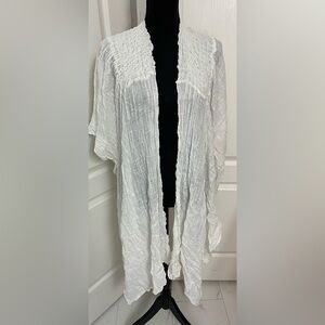 FP Free People shirred gauze kaftan cover up white oversized XS